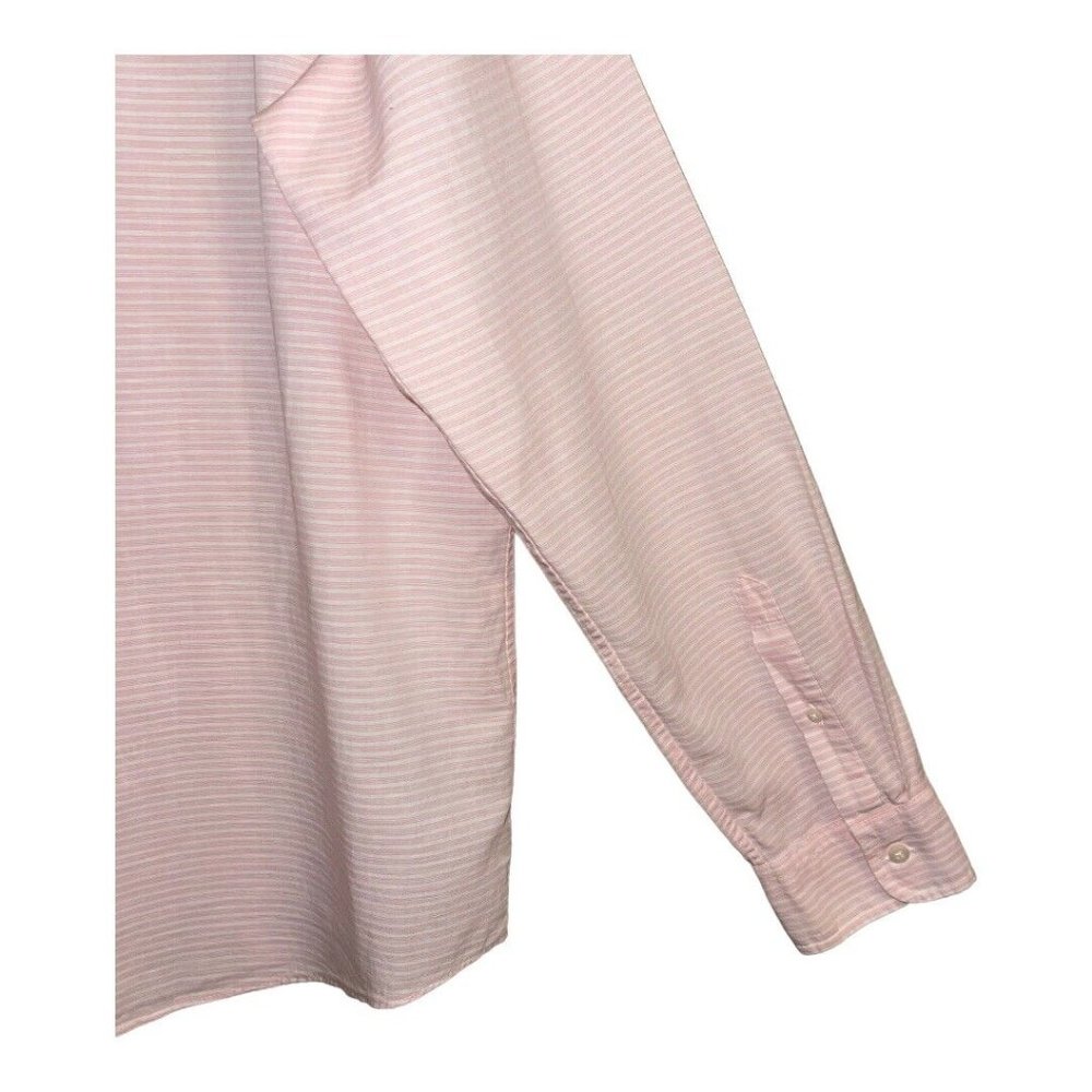 Vineyard Vines Men Slim Fit Cooper Shirt XL Pink Pinstripe Collared Cotton Linen - Picture 10 of 15